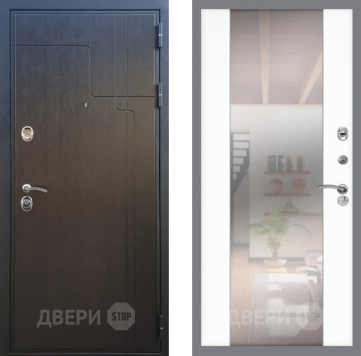 Входная металлическая Дверь Рекс (REX) Премиум-246 СБ-16 Зеркало Силк Сноу в Дмитрове