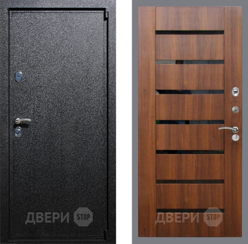 Входная металлическая Дверь Рекс (REX) 3 СБ-14 стекло черное Орех бренди в Дмитрове