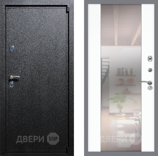 Входная металлическая Дверь Рекс (REX) 3 СБ-16 Зеркало Силк Сноу в Дмитрове