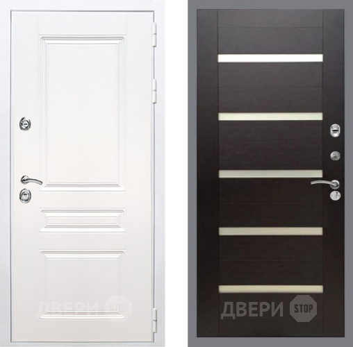 Дверь Рекс (REX) Премиум-н Силк Сноу СБ-14 стекло белое венге поперечный в Дмитрове