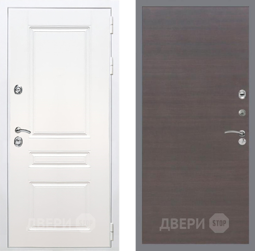 Входная металлическая Дверь Рекс (REX) Премиум-н Силк Сноу GL венге поперечный в Дмитрове