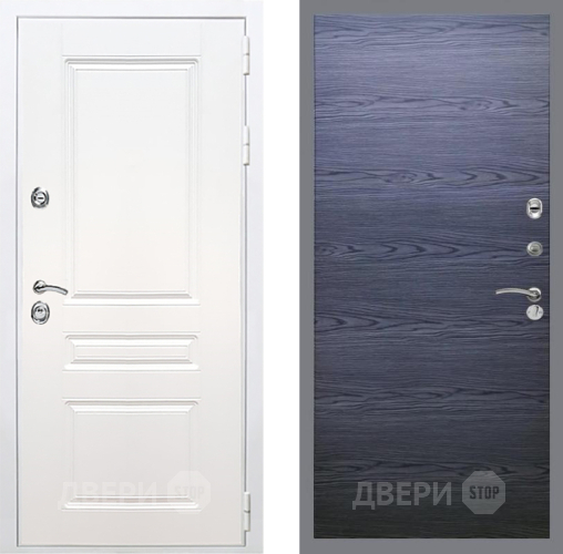 Входная металлическая Дверь Рекс (REX) Премиум-н Силк Сноу GL Дуб тангенальный черный в Дмитрове