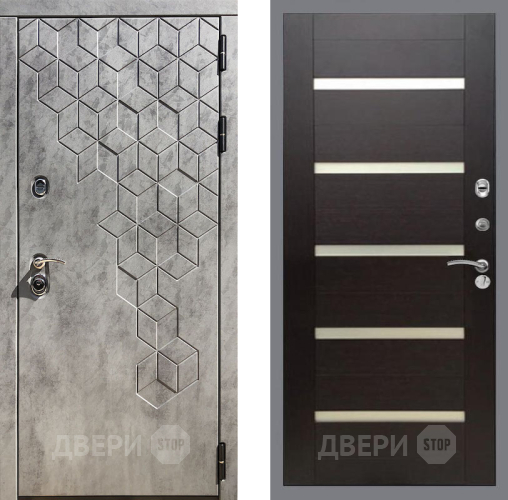 Входная металлическая Дверь Рекс (REX) 23 СБ-14 стекло белое венге поперечный в Дмитрове