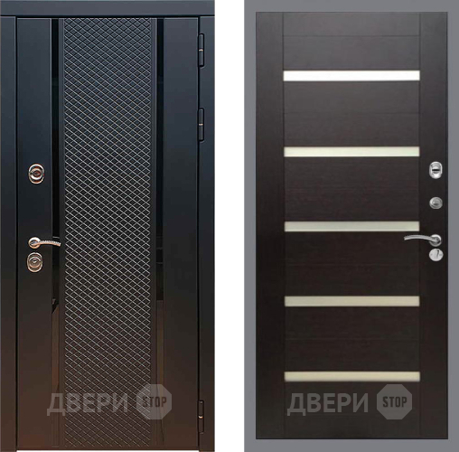 Входная металлическая Дверь Рекс (REX) 25 СБ-14 стекло белое венге поперечный в Дмитрове