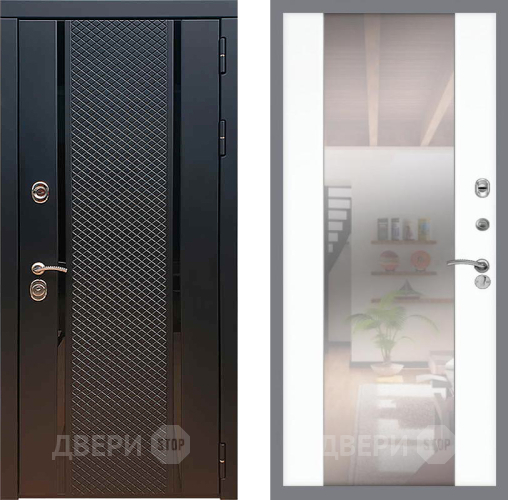 Входная металлическая Дверь Рекс (REX) 25 СБ-16 Зеркало Силк Сноу в Дмитрове