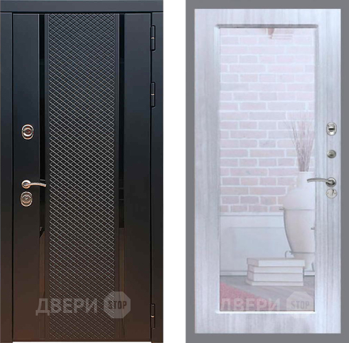 Входная металлическая Дверь Рекс (REX) 25 Зеркало Пастораль Сандал белый в Дмитрове