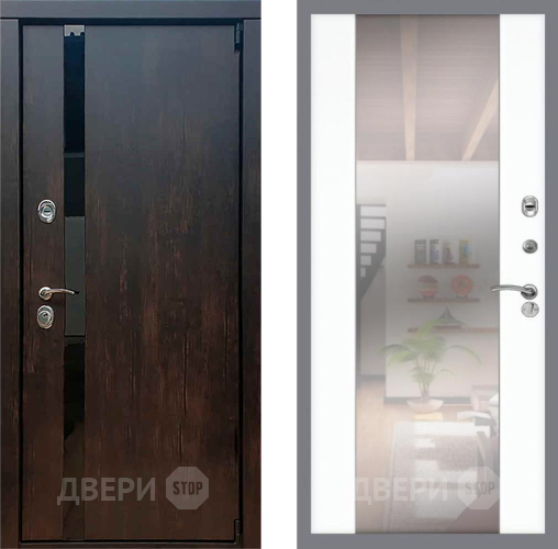 Входная металлическая Дверь Рекс (REX) 26 СБ-16 Зеркало Силк Сноу в Дмитрове