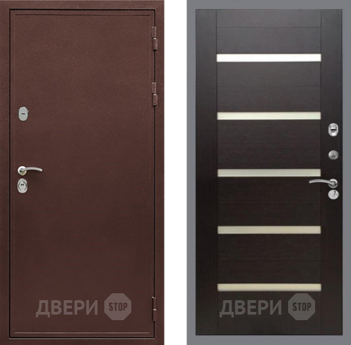 Дверь Рекс (REX) 5 металл 3 мм СБ-14 стекло белое венге поперечный в Дмитрове