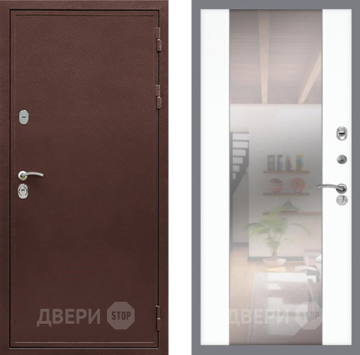 Дверь Рекс (REX) 5 металл 3 мм СБ-16 Зеркало Силк Сноу в Дмитрове