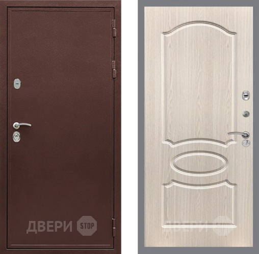 Входная металлическая Дверь Рекс (REX) 5 металл 3 мм FL-128 Беленый дуб в Дмитрове