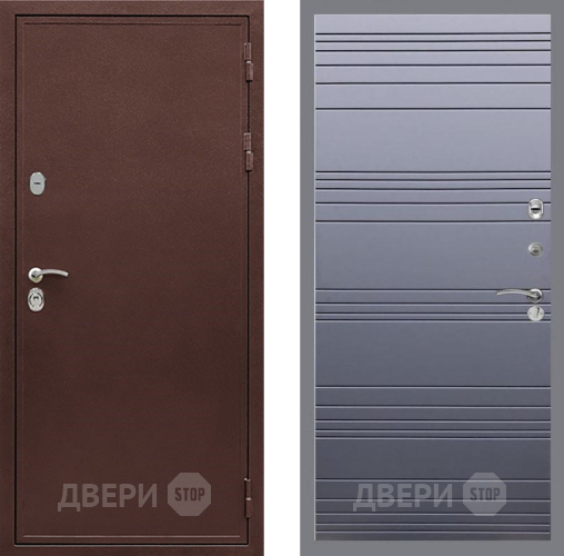 Дверь Рекс (REX) 5 металл 3 мм Line Силк титан в Дмитрове