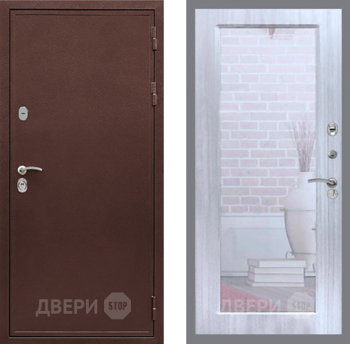 Дверь Рекс (REX) 5 металл 3 мм Зеркало Пастораль Сандал белый в Дмитрове