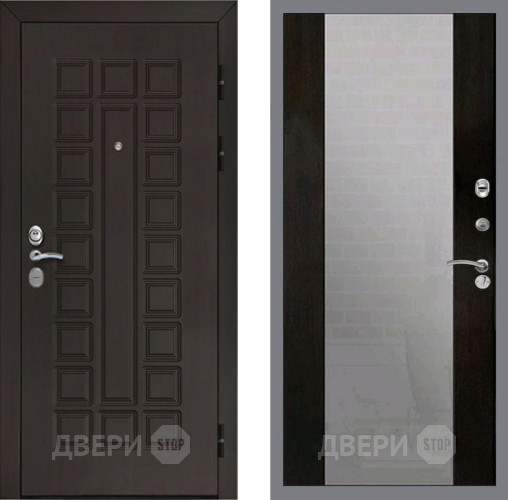 Входная металлическая Дверь Рекс (REX) Сенатор Cisa СБ-16 Зеркало Венге в Дмитрове