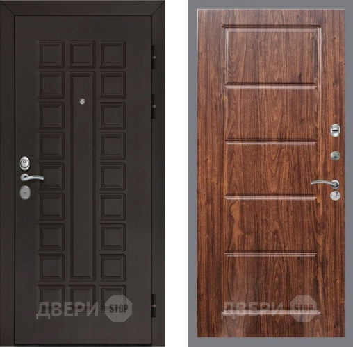 Входная металлическая Дверь Рекс (REX) Сенатор Cisa FL-39 орех тисненый в Дмитрове
