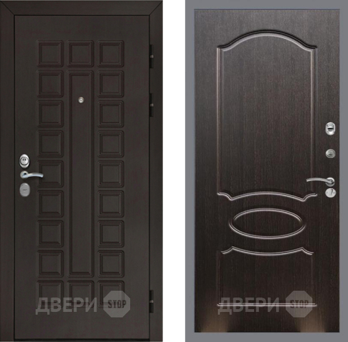 Входная металлическая Дверь Рекс (REX) Сенатор Cisa FL-128 Венге светлый в Дмитрове