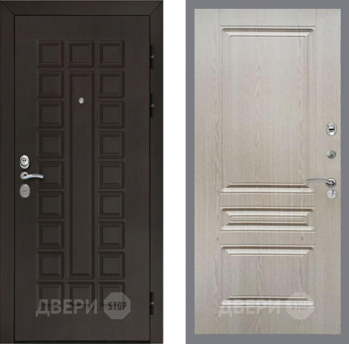 Входная металлическая Дверь Рекс (REX) Сенатор Cisa FL-243 Беленый дуб в Дмитрове