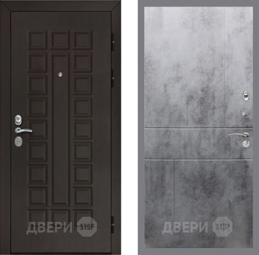 Входная металлическая Дверь Рекс (REX) Сенатор Cisa FL-290 Бетон темный в Дмитрове