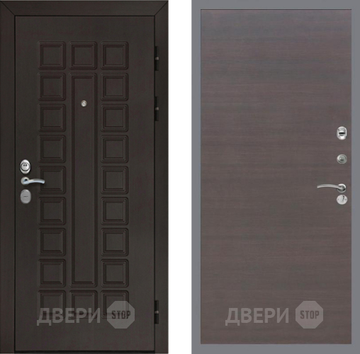 Входная металлическая Дверь Рекс (REX) Сенатор Cisa GL венге поперечный в Дмитрове