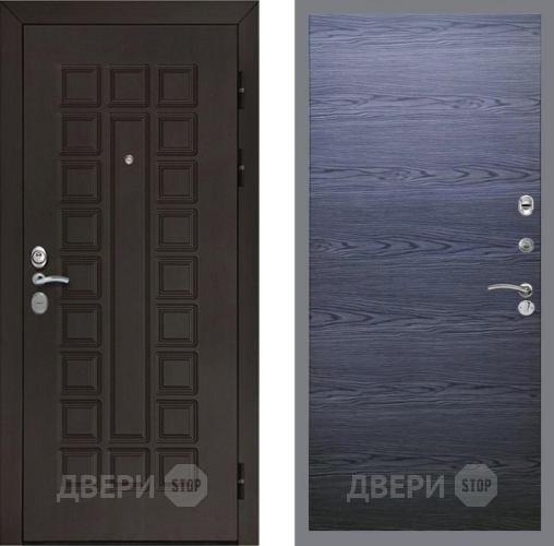 Входная металлическая Дверь Рекс (REX) Сенатор Cisa GL Дуб тангенальный черный в Дмитрове