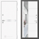 Входная металлическая Дверь Лабиринт (LABIRINT) Лайн White Зеркало 19 Белый софт в Дмитрове