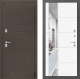 Входная металлическая Дверь Лабиринт (LABIRINT) Смоки Зеркало 19 Белый софт в Дмитрове