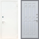 Входная металлическая Дверь Рекс (REX) 1А Белая шагрень FL-33 Белый ясень в Дмитрове