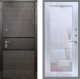 Входная металлическая Дверь Рекс (REX) 15 Черный Кварц Зеркало Пастораль Сандал белый в Дмитрове