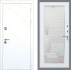 Входная металлическая Дверь Рекс (REX) 13 Силк Сноу Зеркало Пастораль Белый ясень в Дмитрове